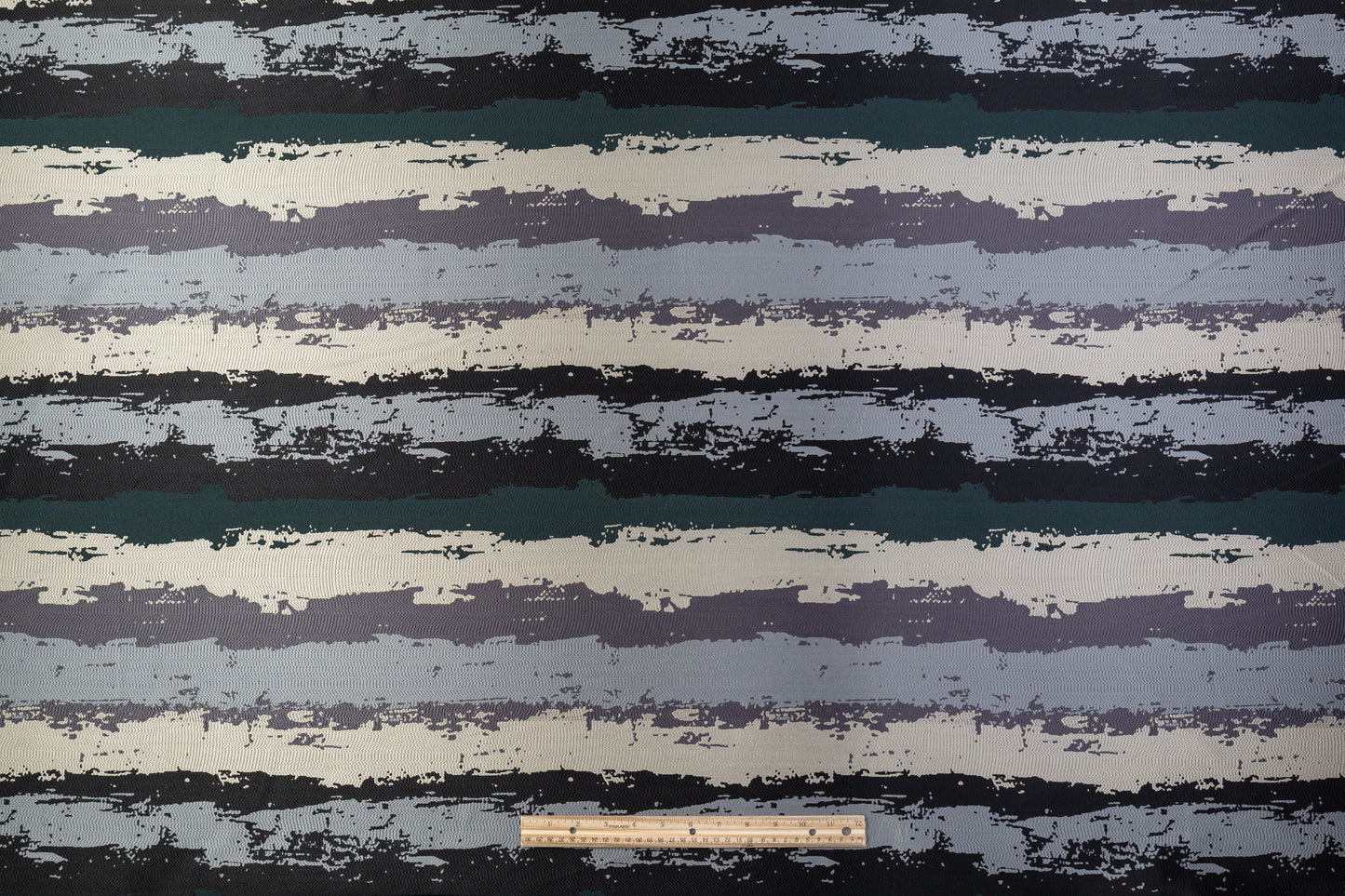 Striped Metallic Brocade - Green / Gray / Black