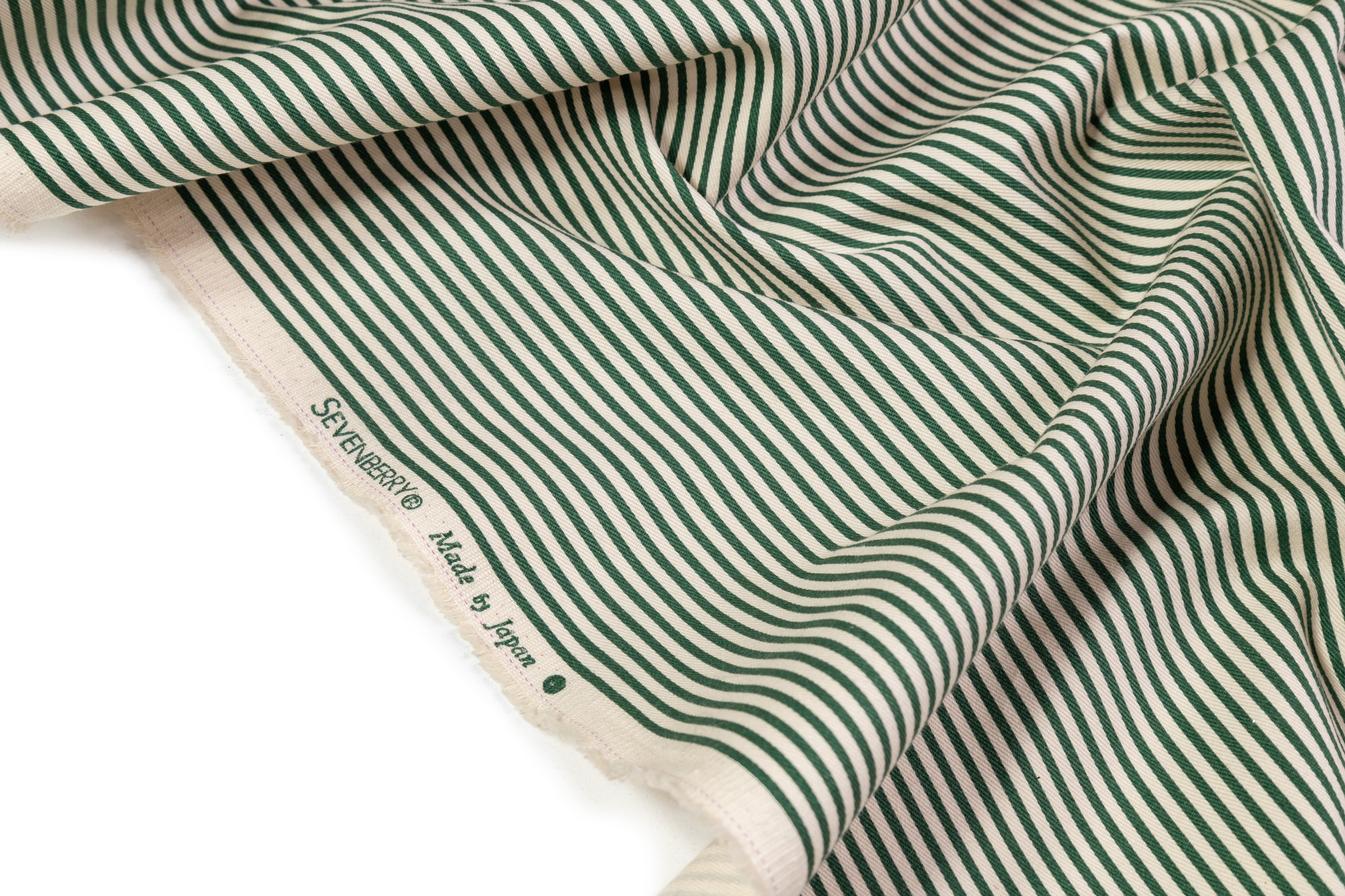 Striped Japanese Cotton Twill - Green