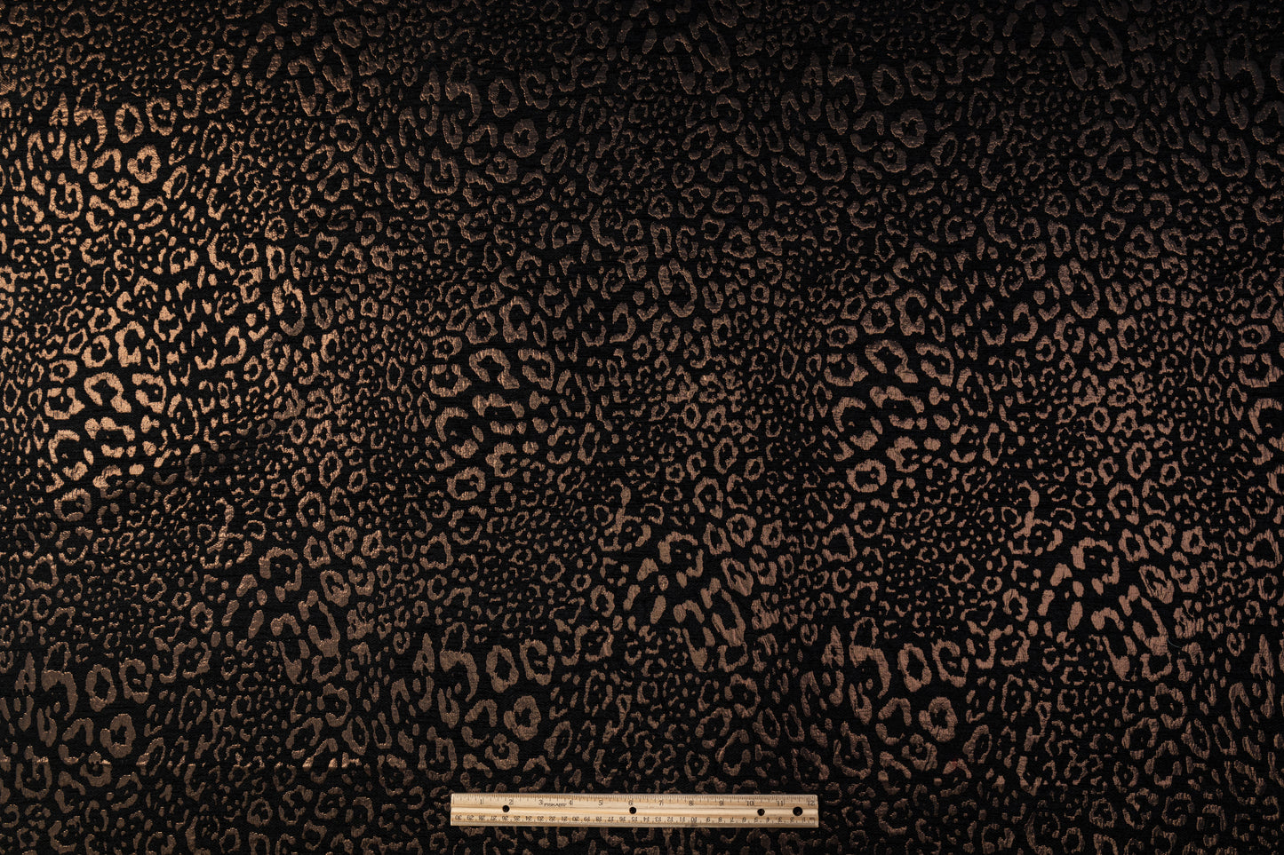 Italian Cheetah Chenille Metallic Brocade - Black / Bronze