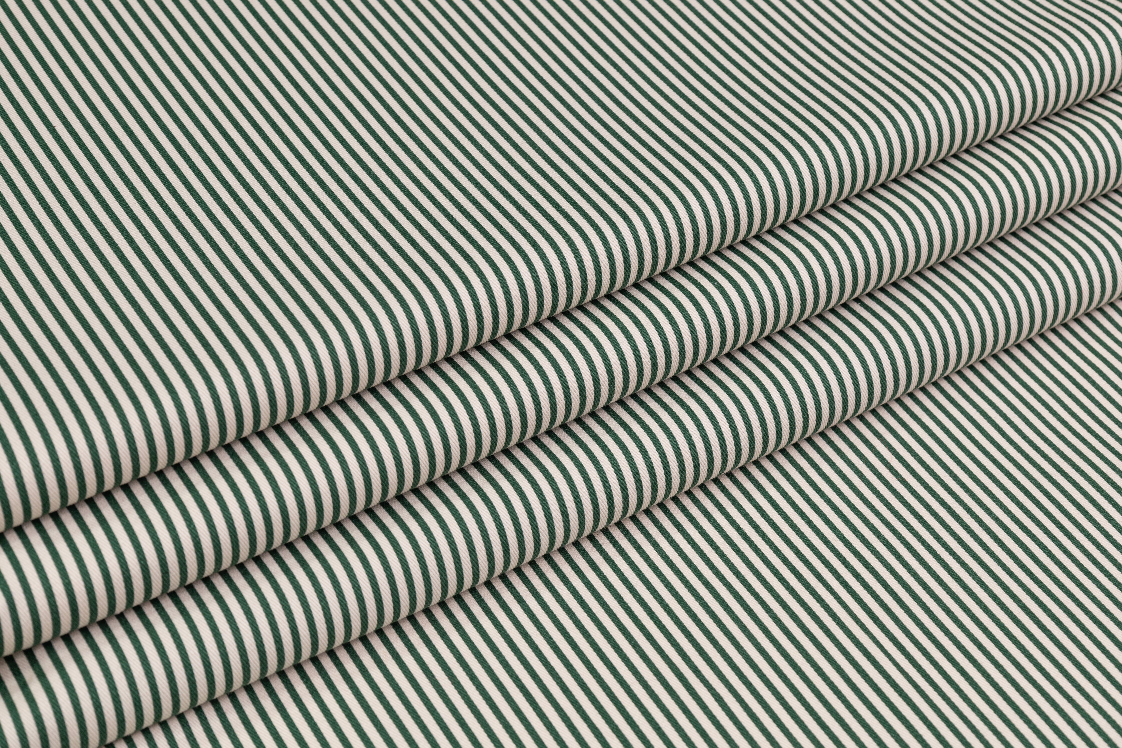 Striped Japanese Cotton Twill - Green