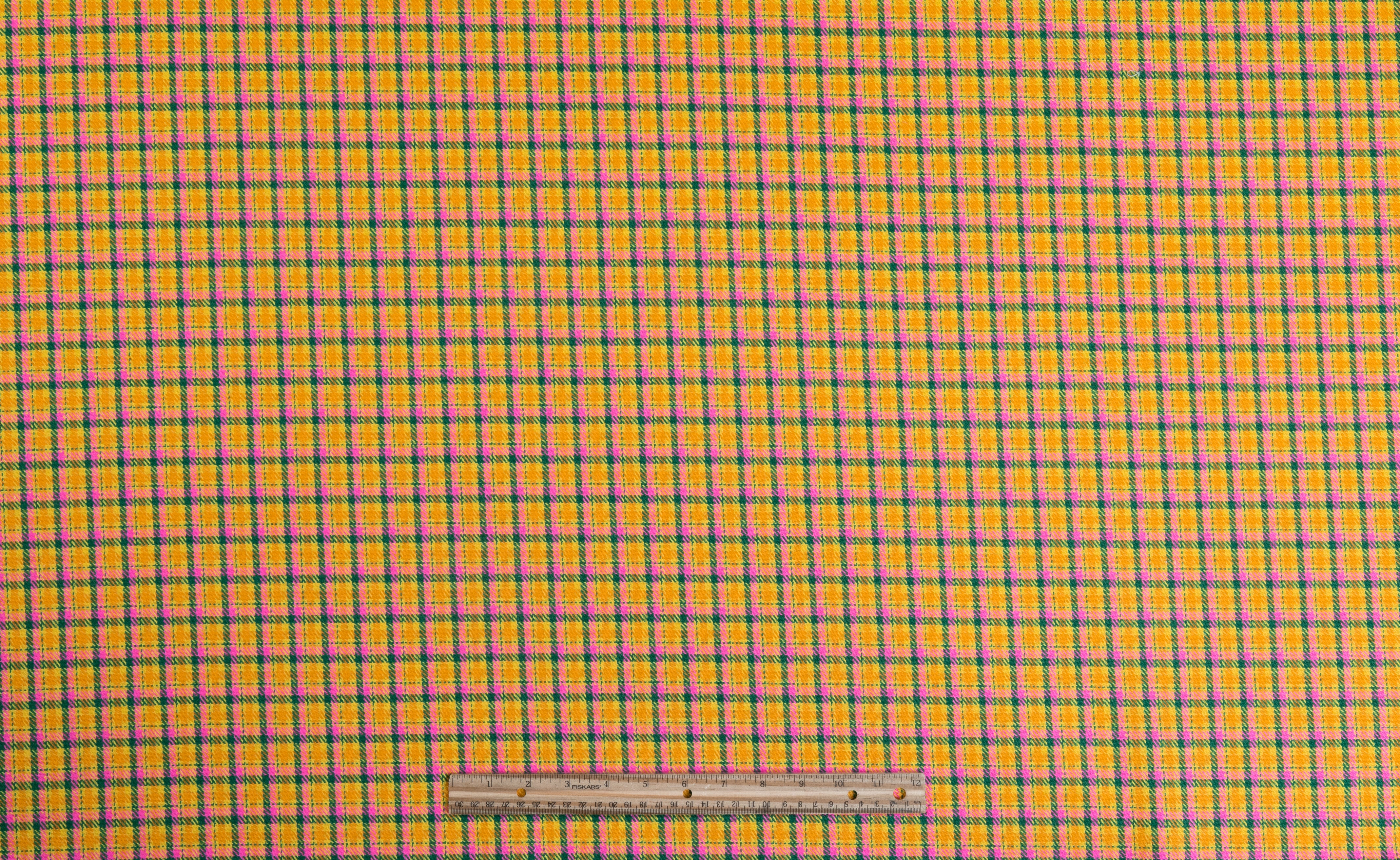 Checked Italian Wool - Yellow / Green / Pink
