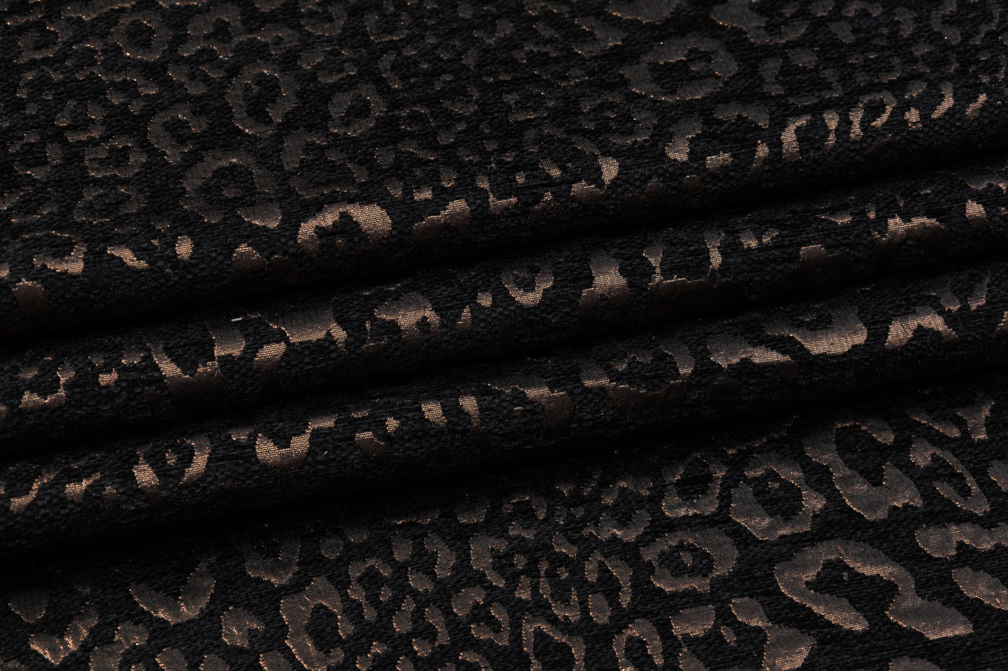 Italian Cheetah Chenille Metallic Brocade - Black / Bronze
