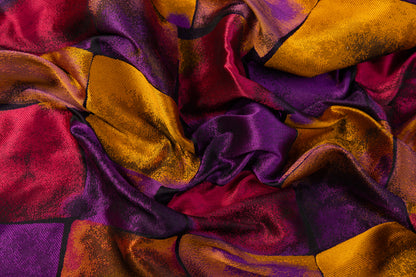Italian Patch Design Brocade - Purple / Orange / Magenta