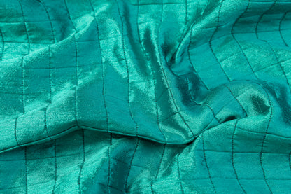 Quilted Metallic Polyester - Teal Green