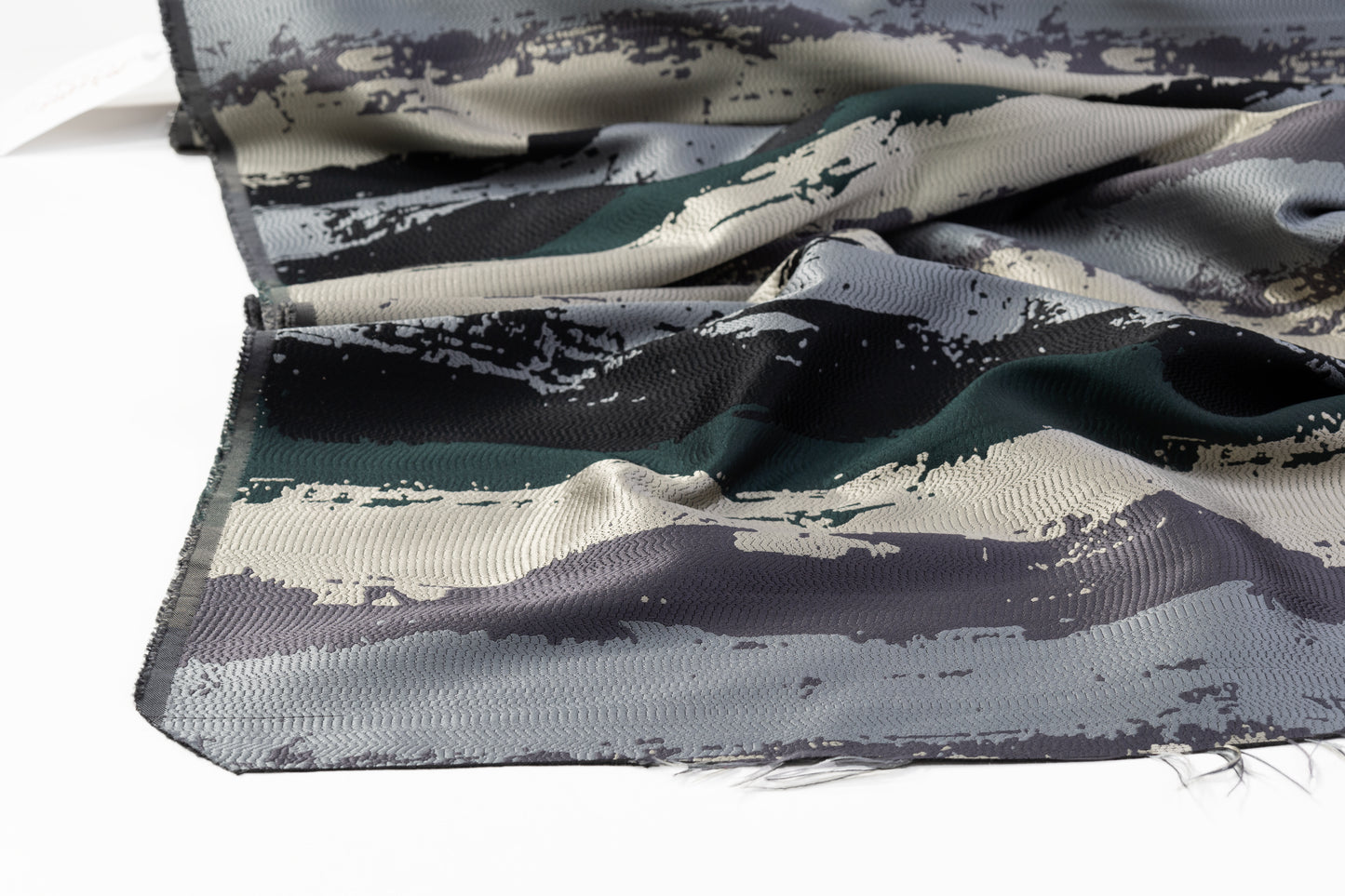 Striped Metallic Brocade - Green / Gray / Black
