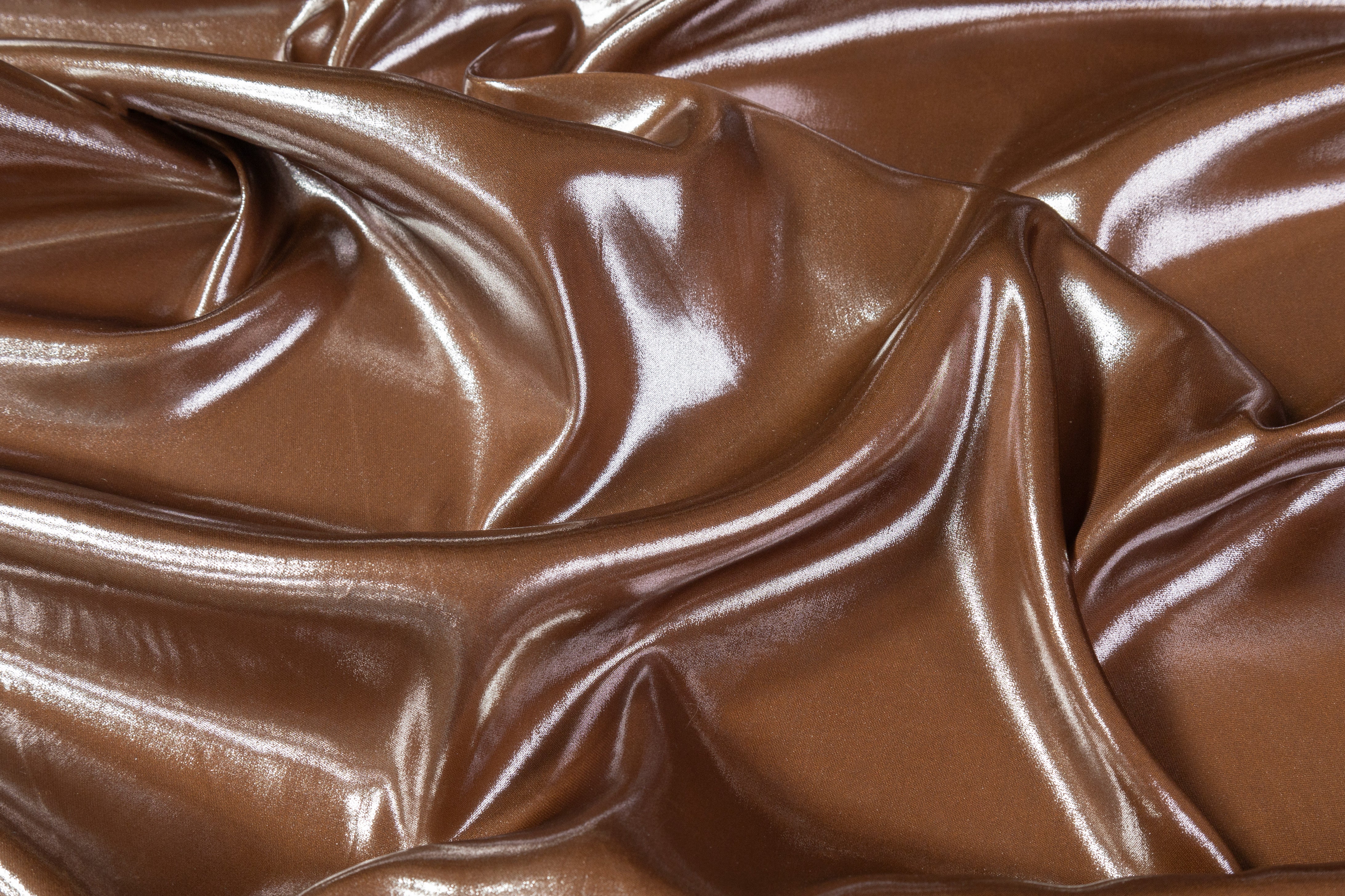 Laminated Italian Silk - Brown / Silver