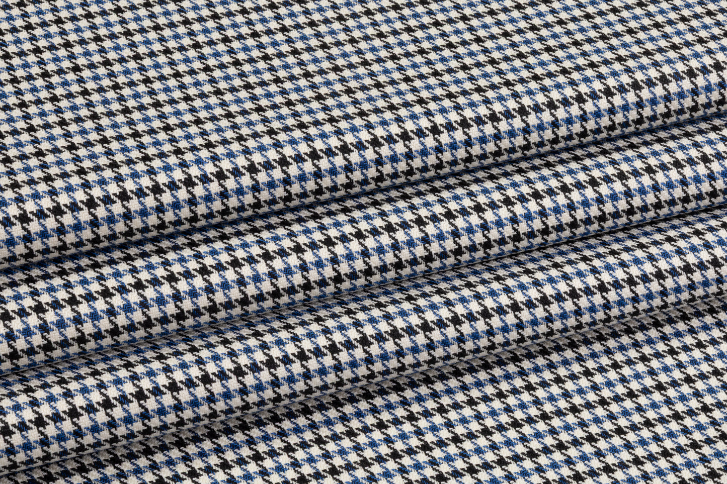 Lanificio TG di Fabio - Italian Silk and Wool Houndstooth Suiting - Blue / Black / White