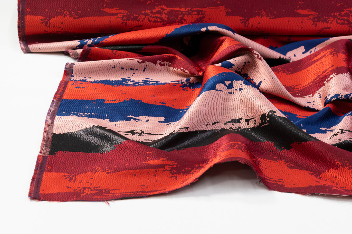 Striped Metallic Brocade - Red / Blue / Pink / Black