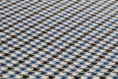 Lanificio TG di Fabio - Italian Silk and Wool Houndstooth Suiting - Blue / Black / White