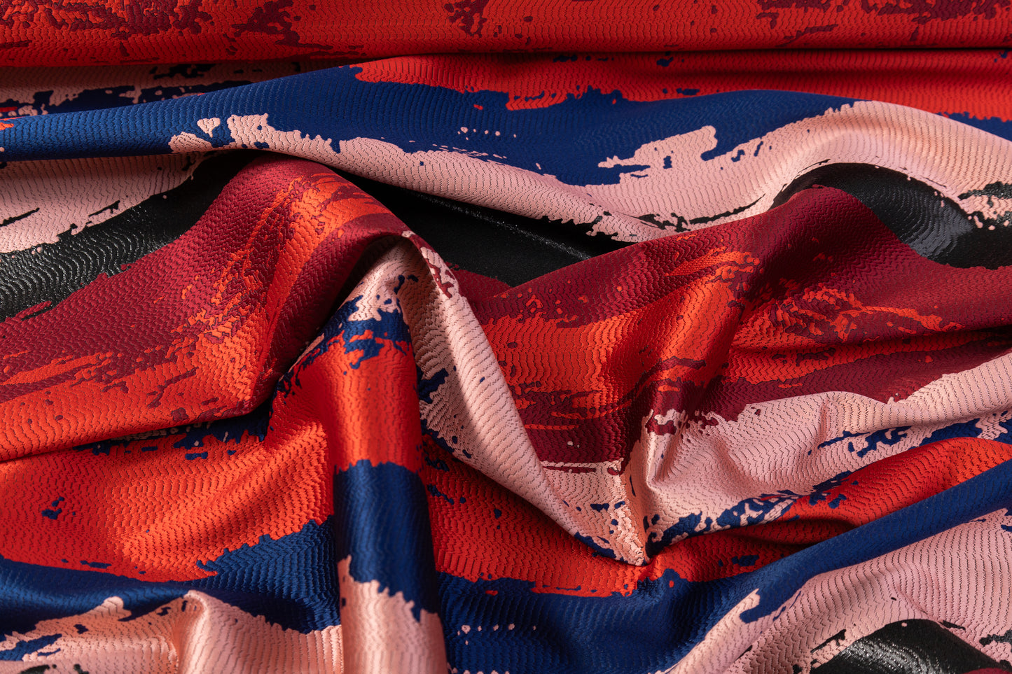 Striped Metallic Brocade - Red / Blue / Pink / Black