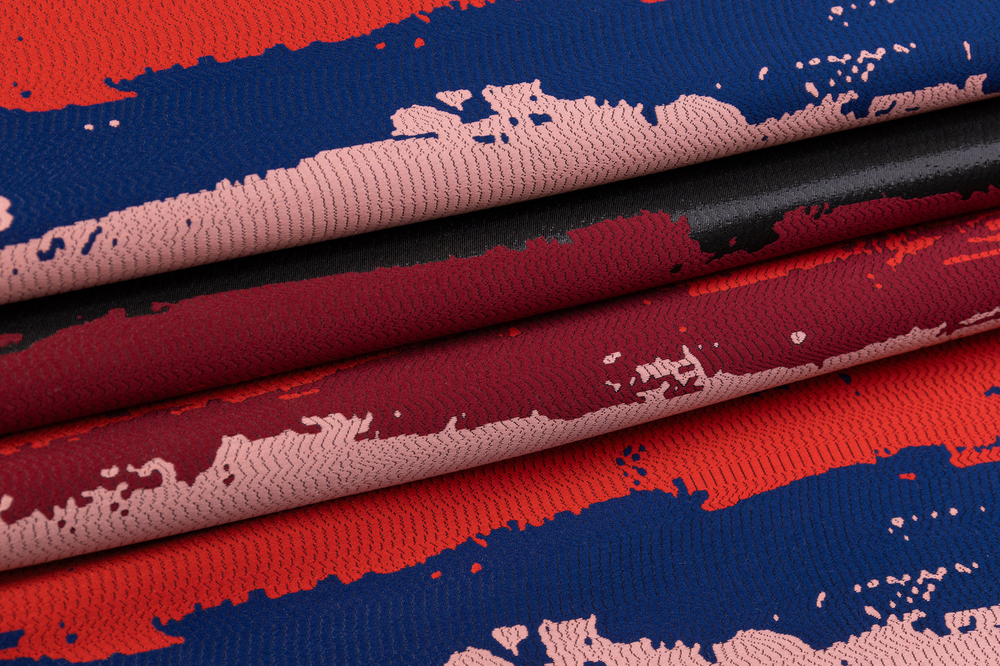 Striped Metallic Brocade - Red / Blue / Pink / Black