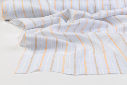 Striped Italian Linen - Blue / Orange