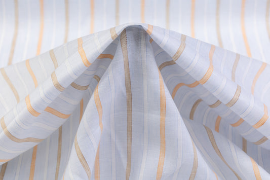 Striped Italian Linen - Blue / Orange