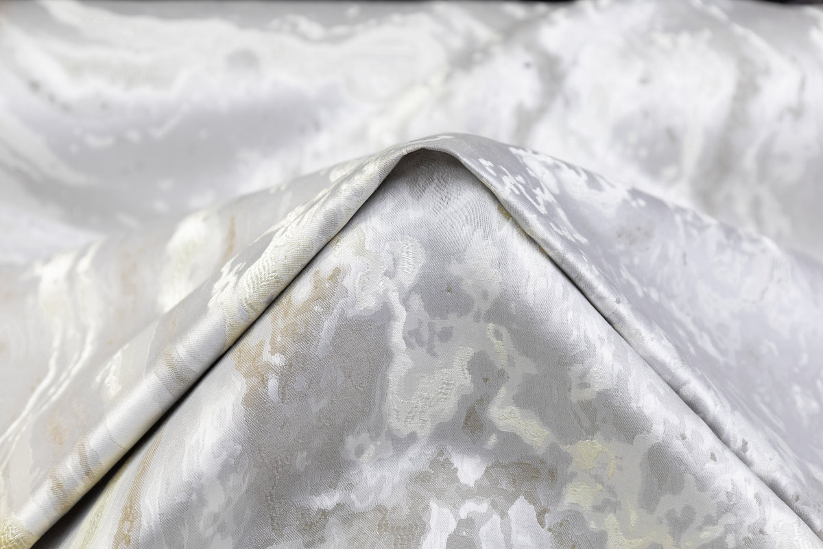Abstract Metallic Brocade - Gray / Ivory