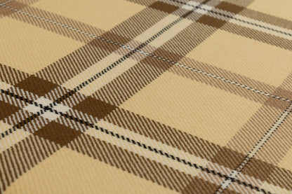 Tartan Italian Virgin Wool Suiting - Beige / Brown