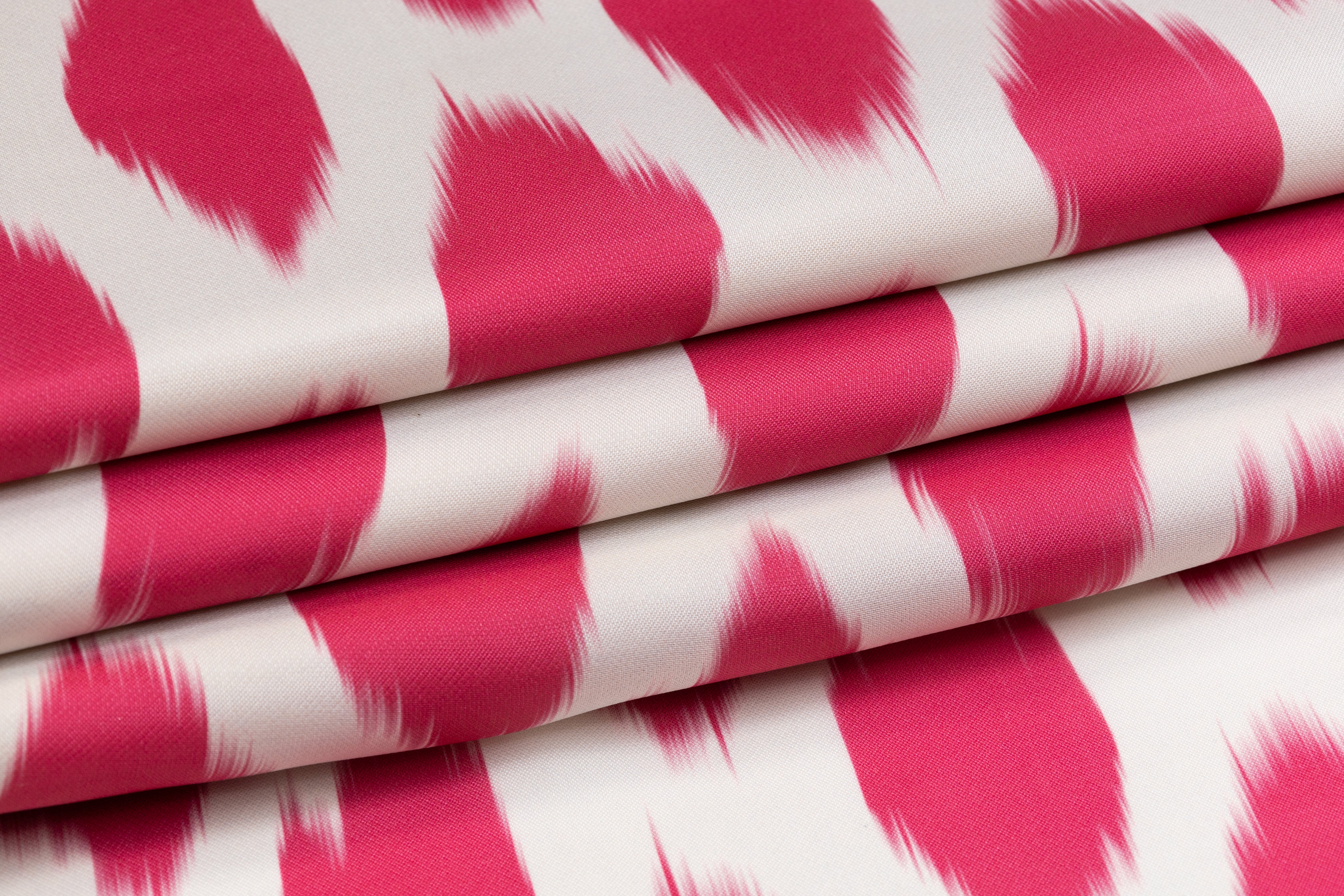 Printed Italian Silk Gazar - Magenta / White