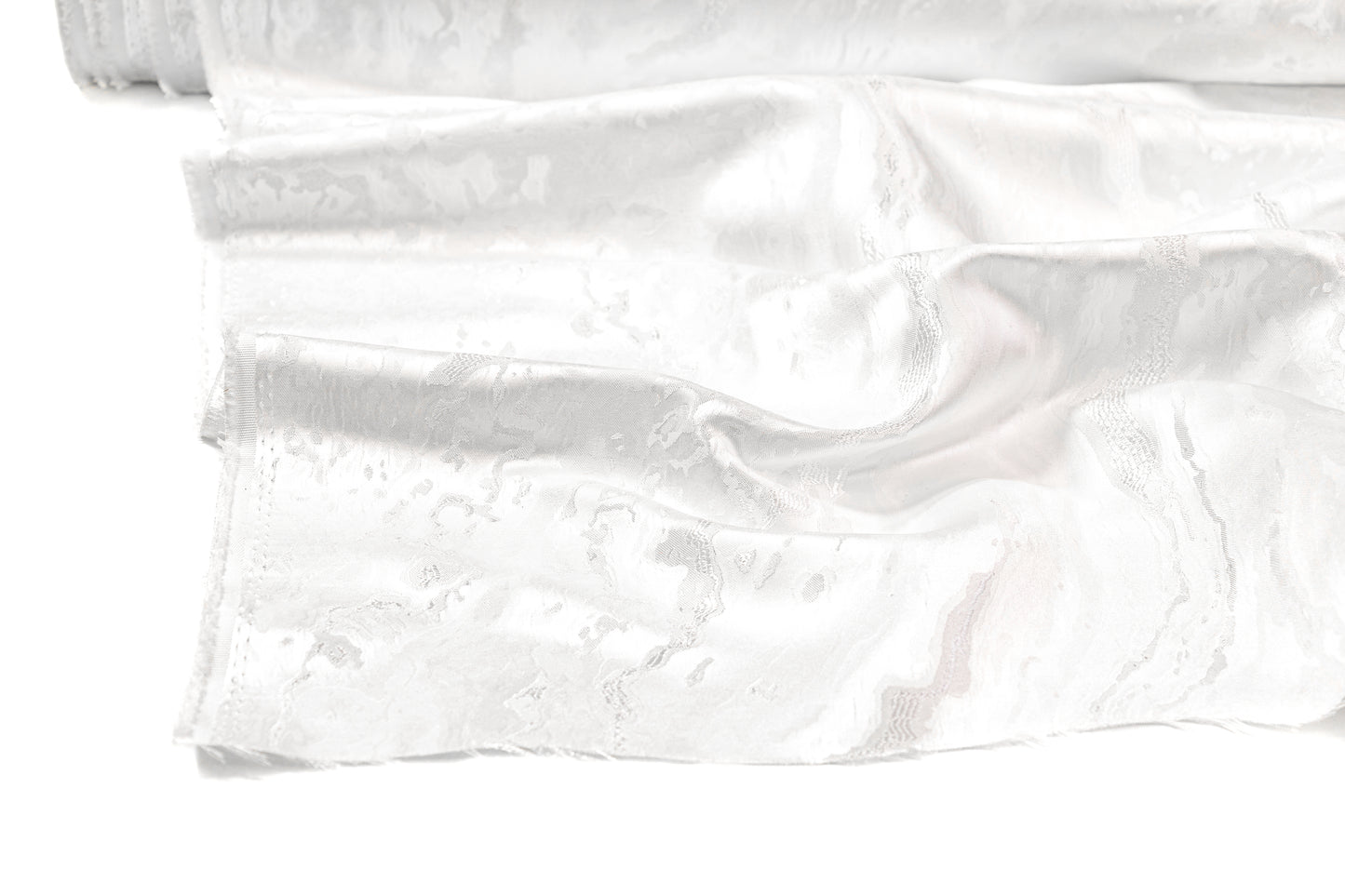Abstract Metallic Brocade - Winter White