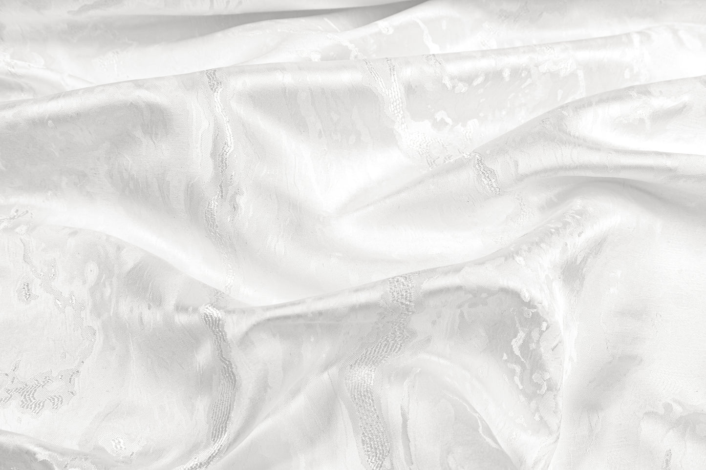 Abstract Metallic Brocade - Winter White