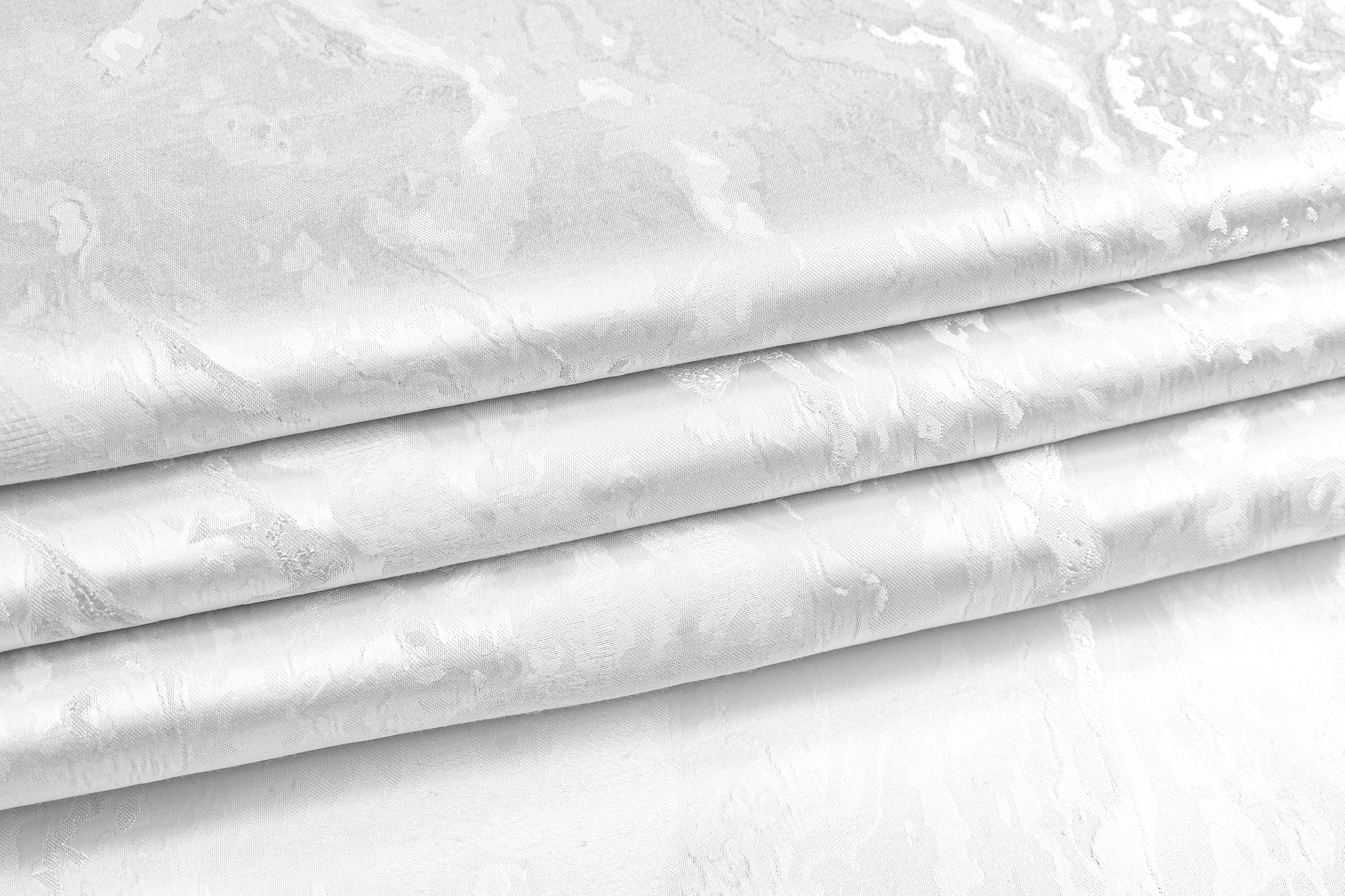 Abstract Metallic Brocade - Winter White