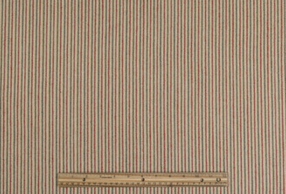 Striped English Wool Flannel Suiting - Beige / Green / Red