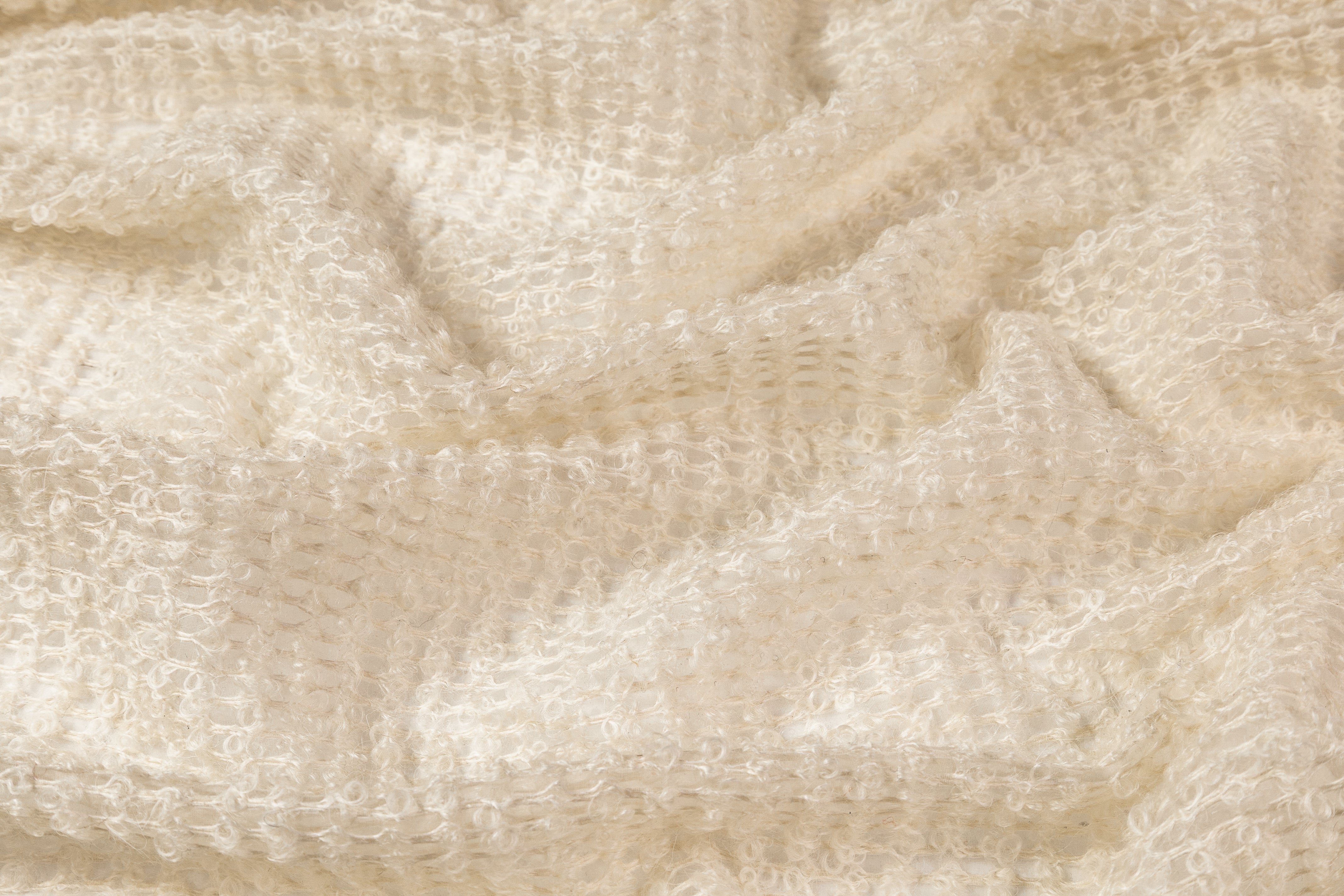 Italian Silk and Alpaca Wool Organza Bouclé - Ivory