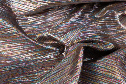 Striped Metallic Brocade - Multicolor