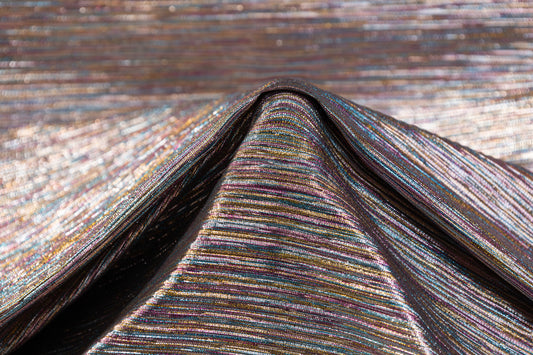 Striped Metallic Brocade - Multicolor