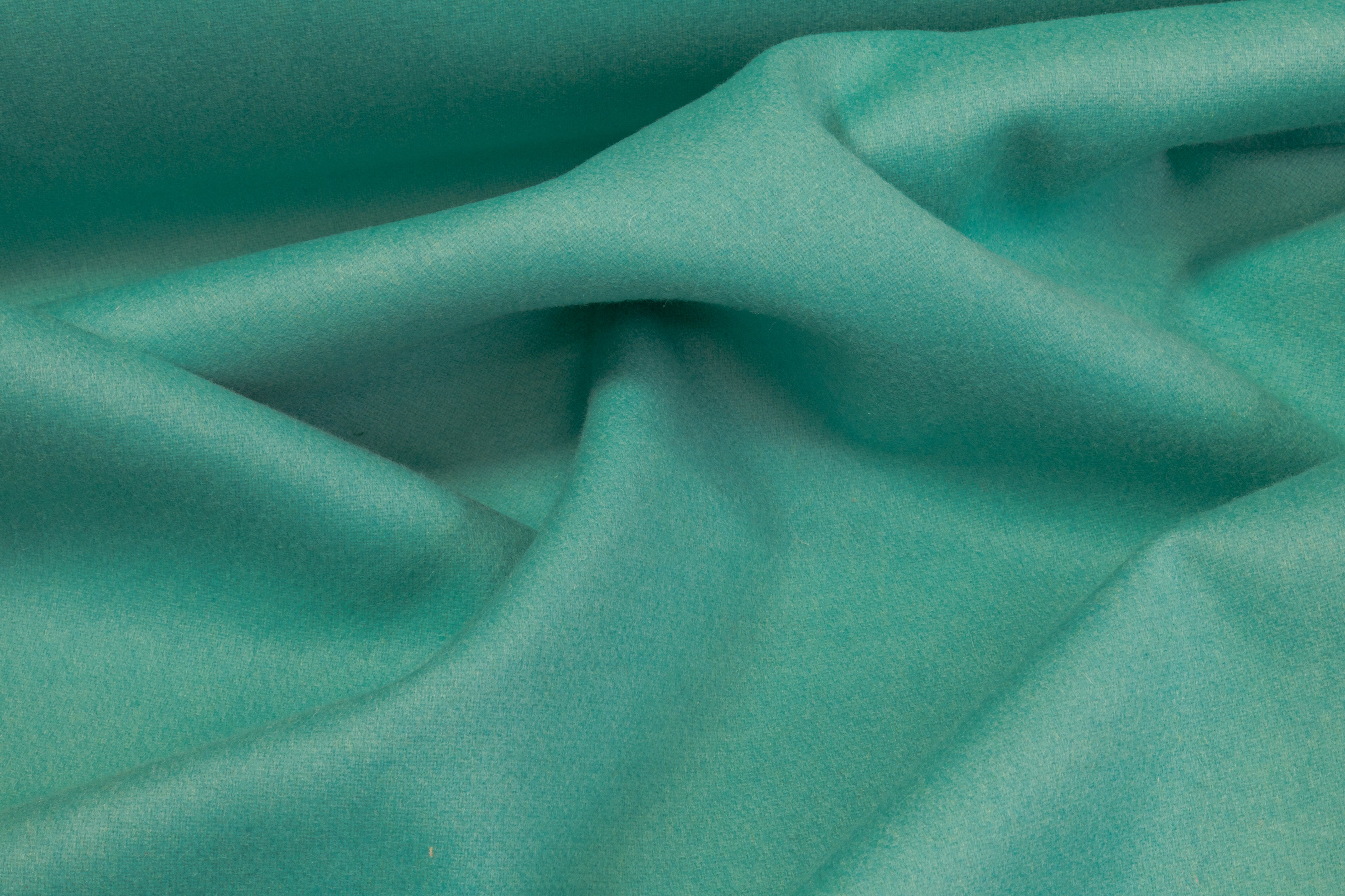 Double-Faced Italian Wool Coating - Lagoon Blue / Golden Lime
