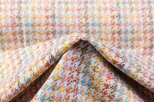 Houndstooth Italian Stretch Brocade - Multicolor