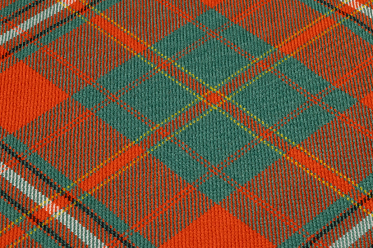 Plaid Italian Wool Suiting - Orange / Green