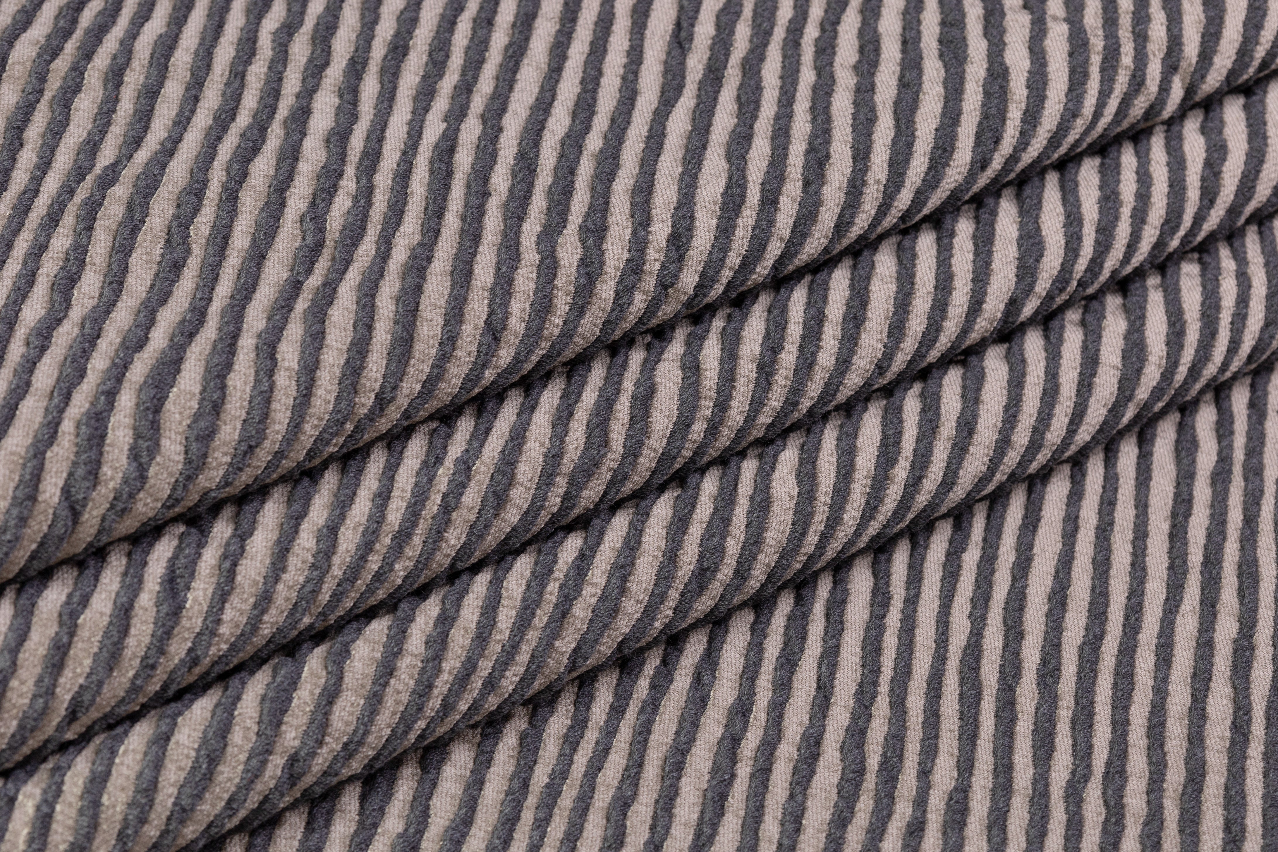 Diagonal Striped Chenille Italian Brocade - Blue Gray