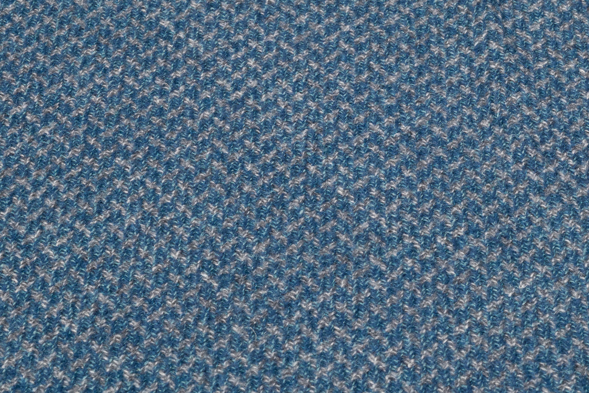 Micro Pattern Italian Wool Silk Linen Blend - Blue