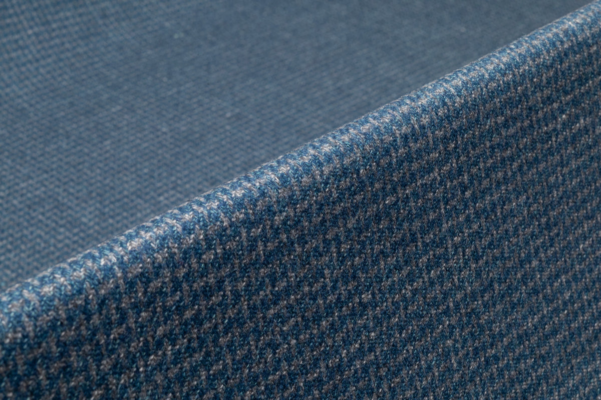 Micro Pattern Italian Wool Silk Linen Blend - Blue