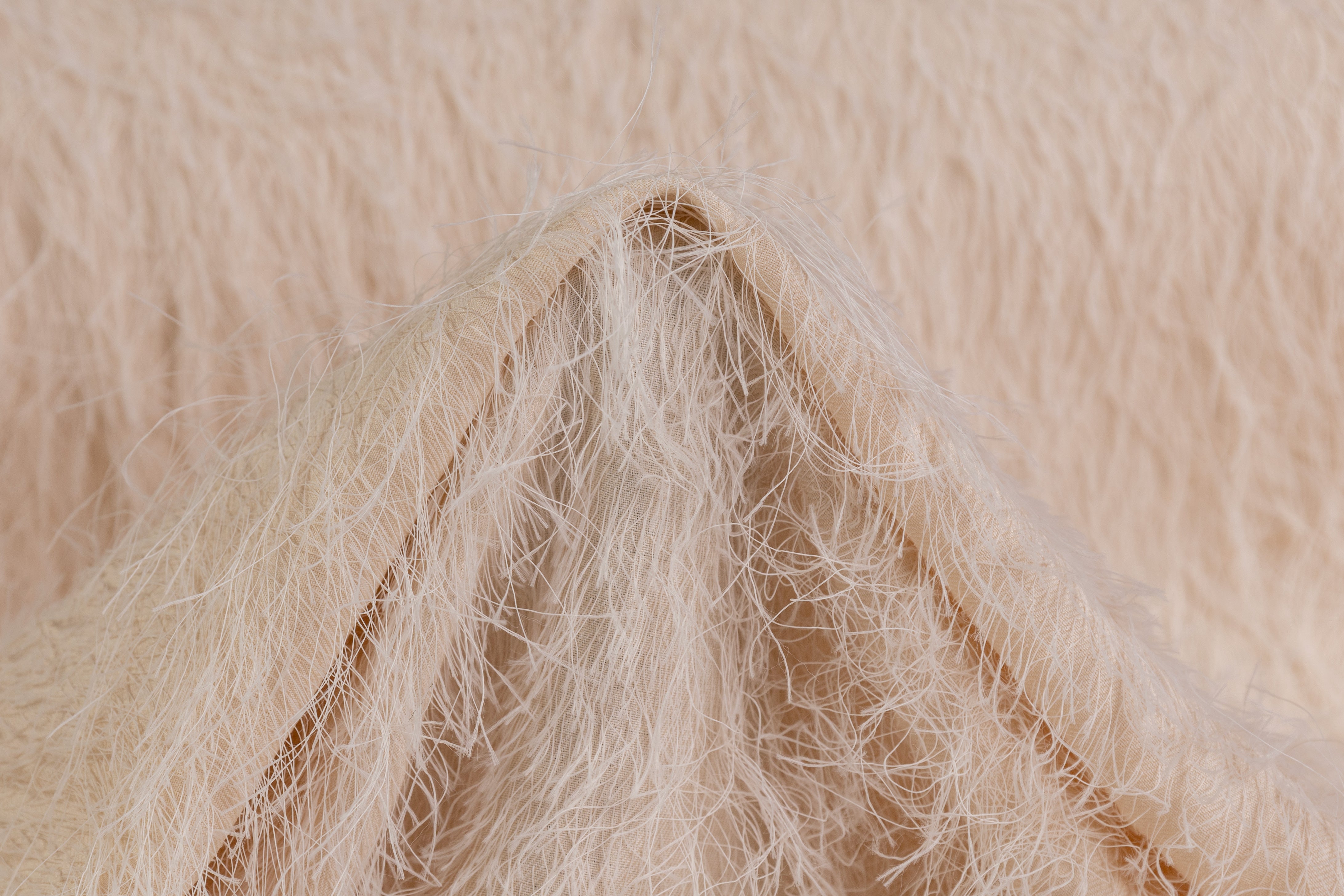 Fringed Viscose Acetate Blend - Cream