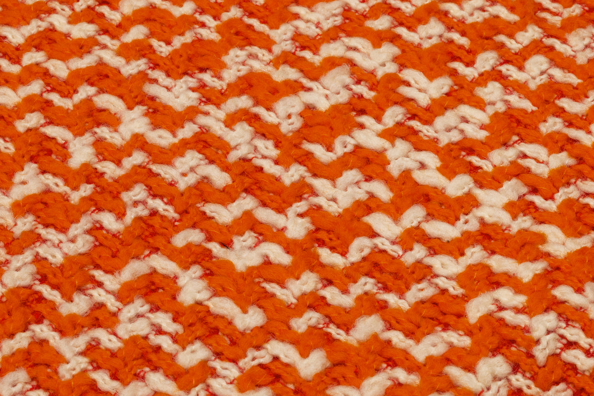 Italian Wool Tweed Coating - Orange / Off White