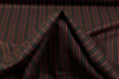 Alexander McQueen - Striped Italian Wool Suiting - Black / Red