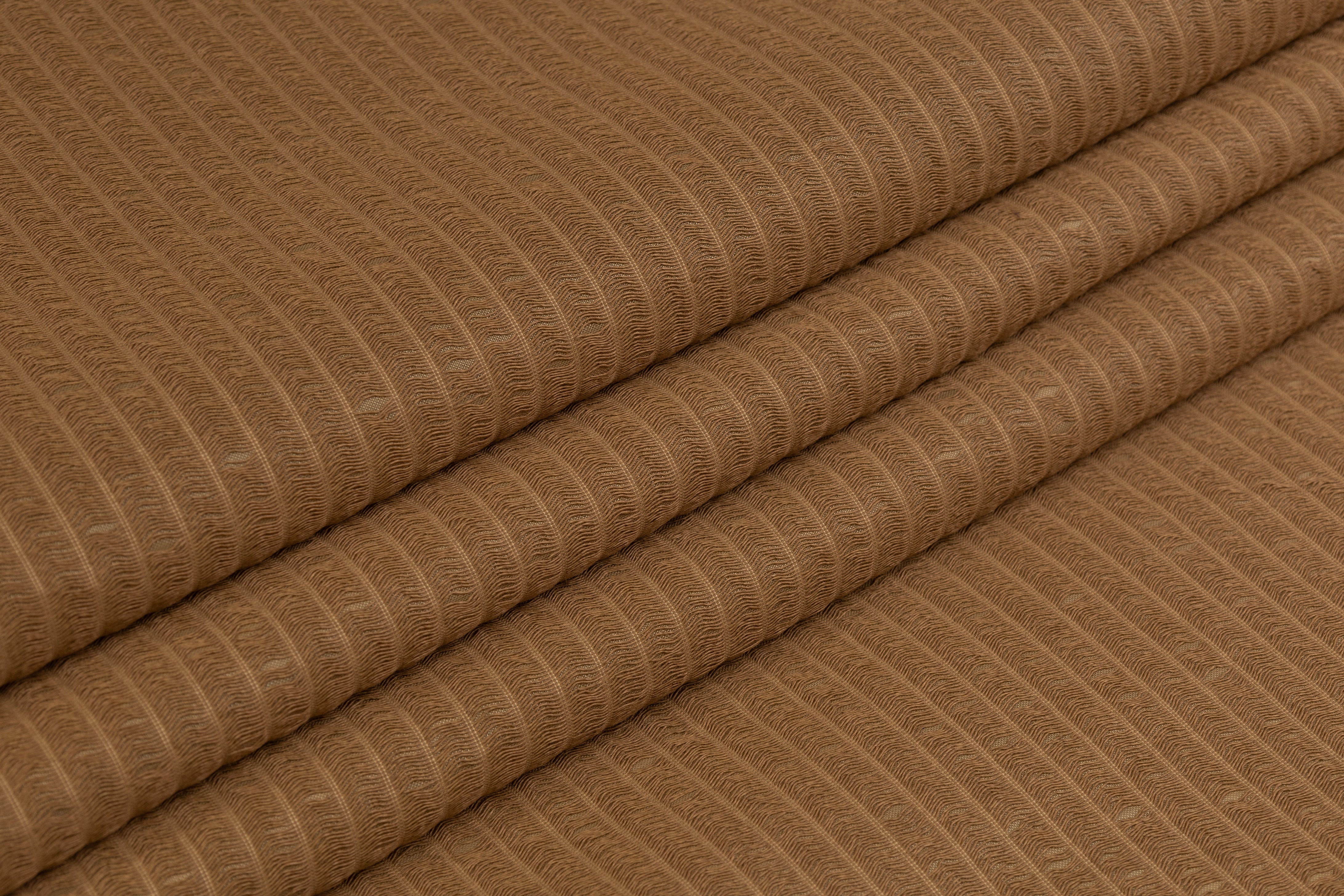 Novelty Corded Silk Viscose Blend - Tan