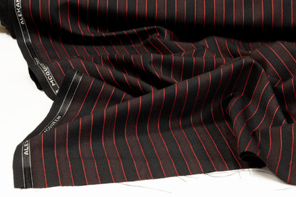 Alexander McQueen - Striped Italian Wool Suiting - Black / Red