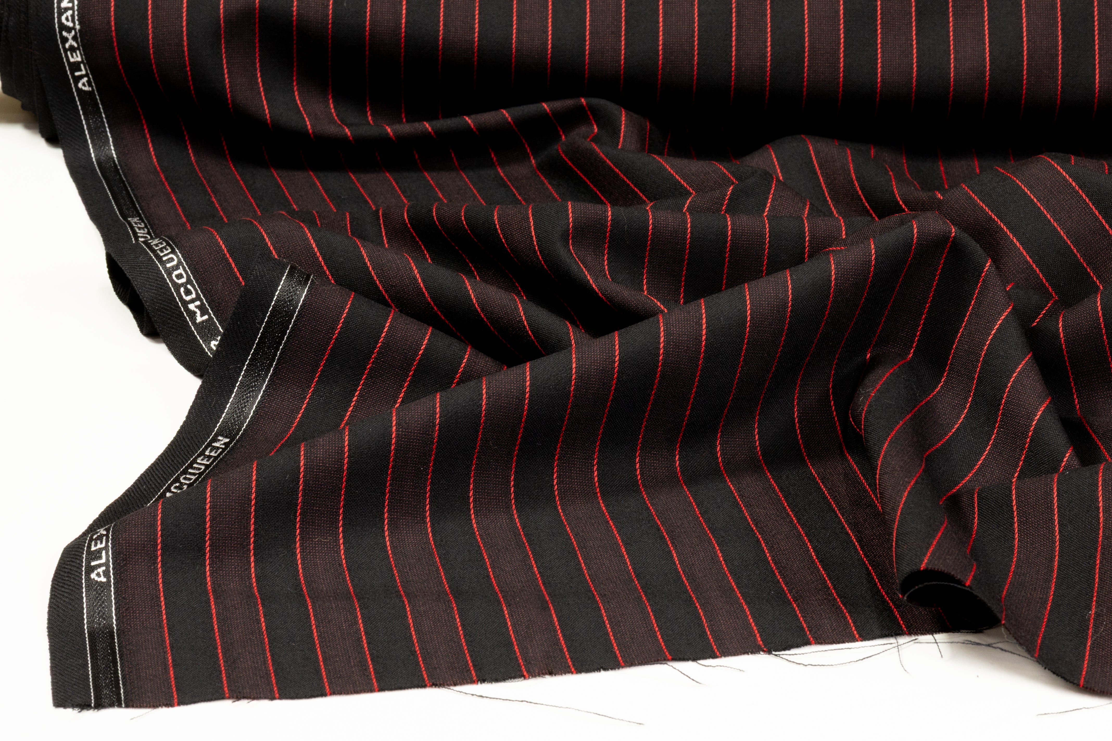 Alexander McQueen - Striped Italian Wool Suiting - Black / Red