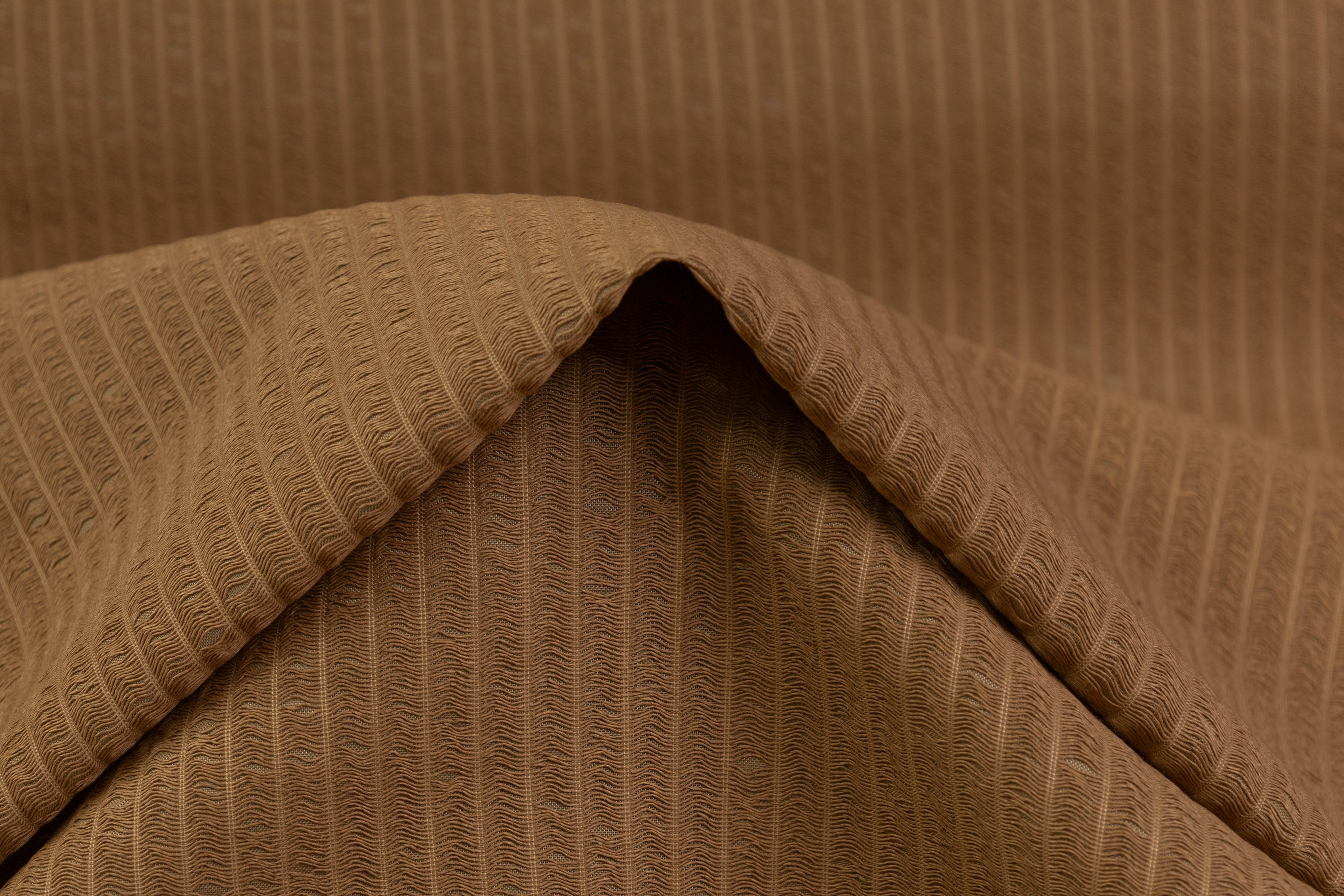 Novelty Corded Silk Viscose Blend - Tan