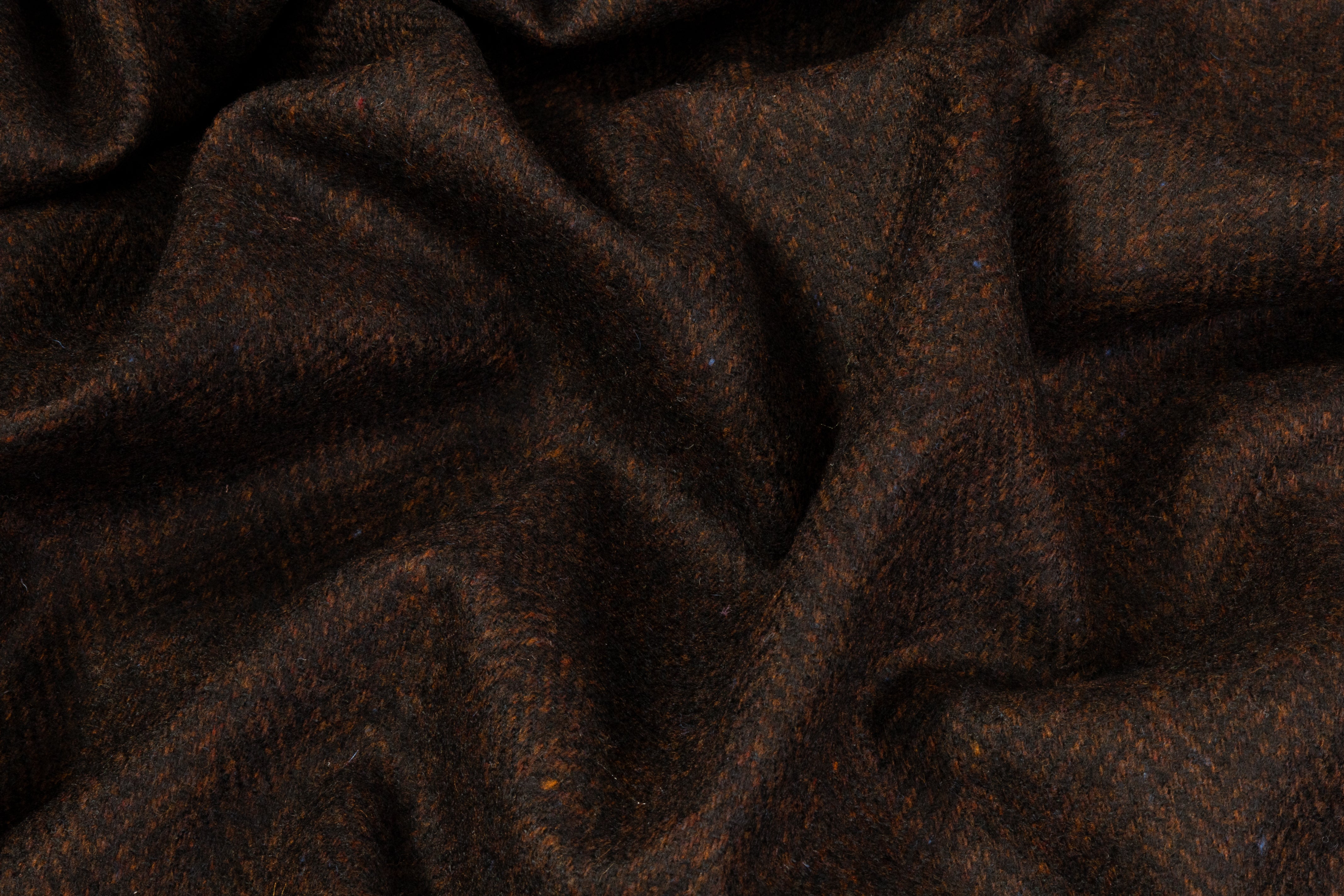 Caccioppoli - Italian Wool Blend Tweed - Espresso Rust