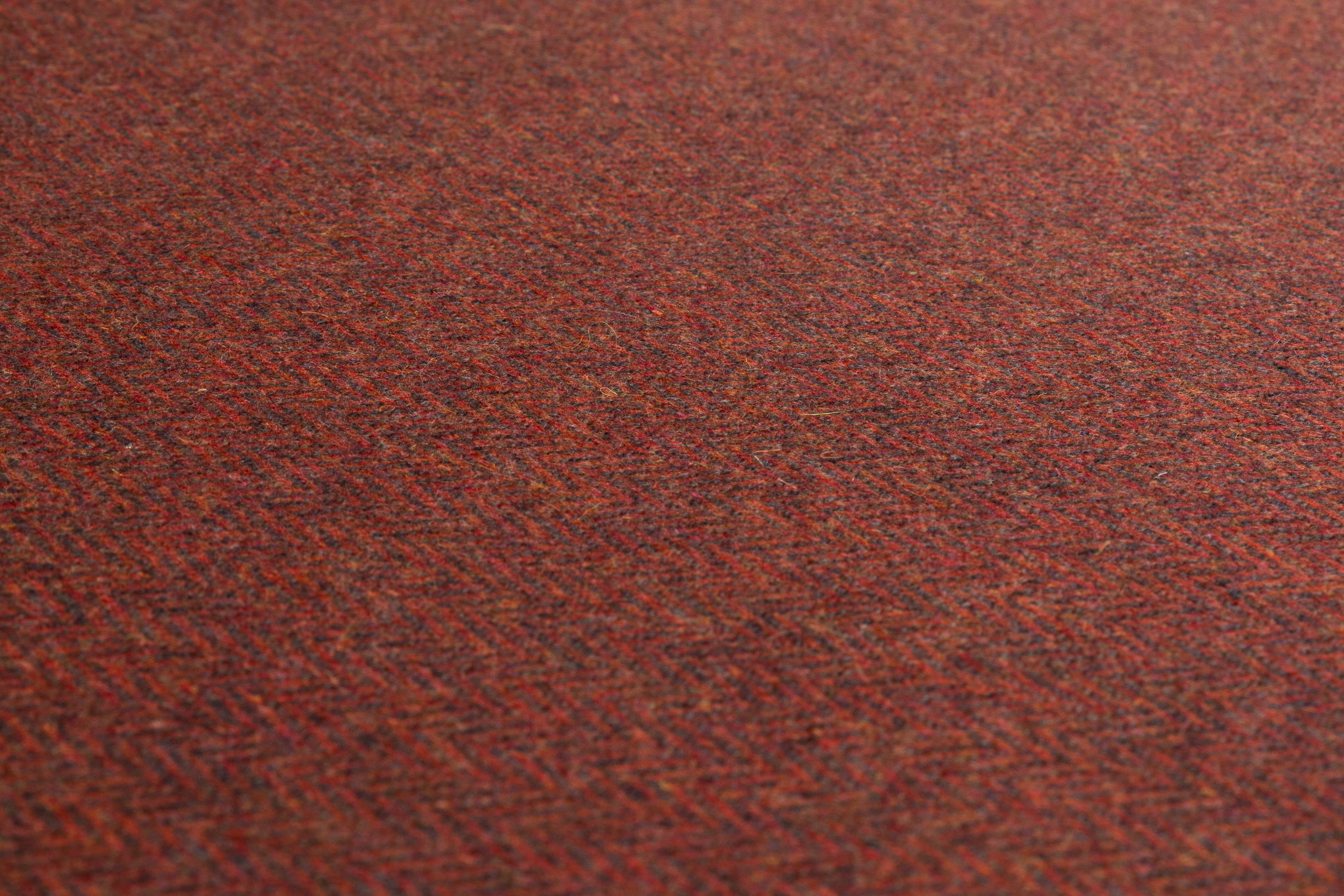 Italian Herringbone Wool Cashmere Blend - Brick