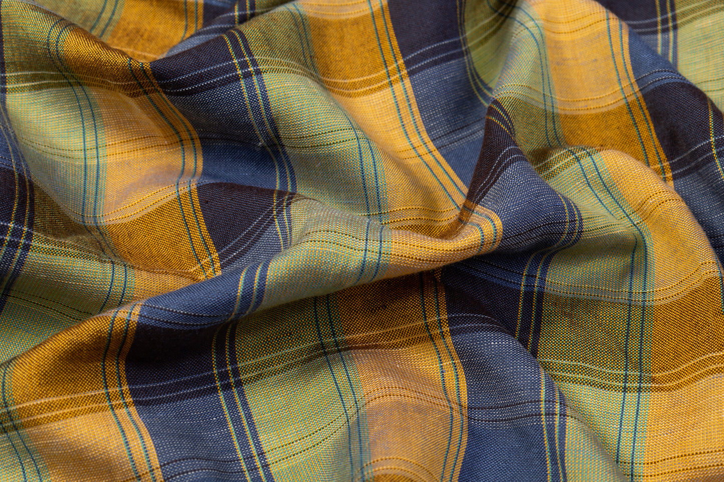 Checked Italian Linen - Green / Blue / Yellow