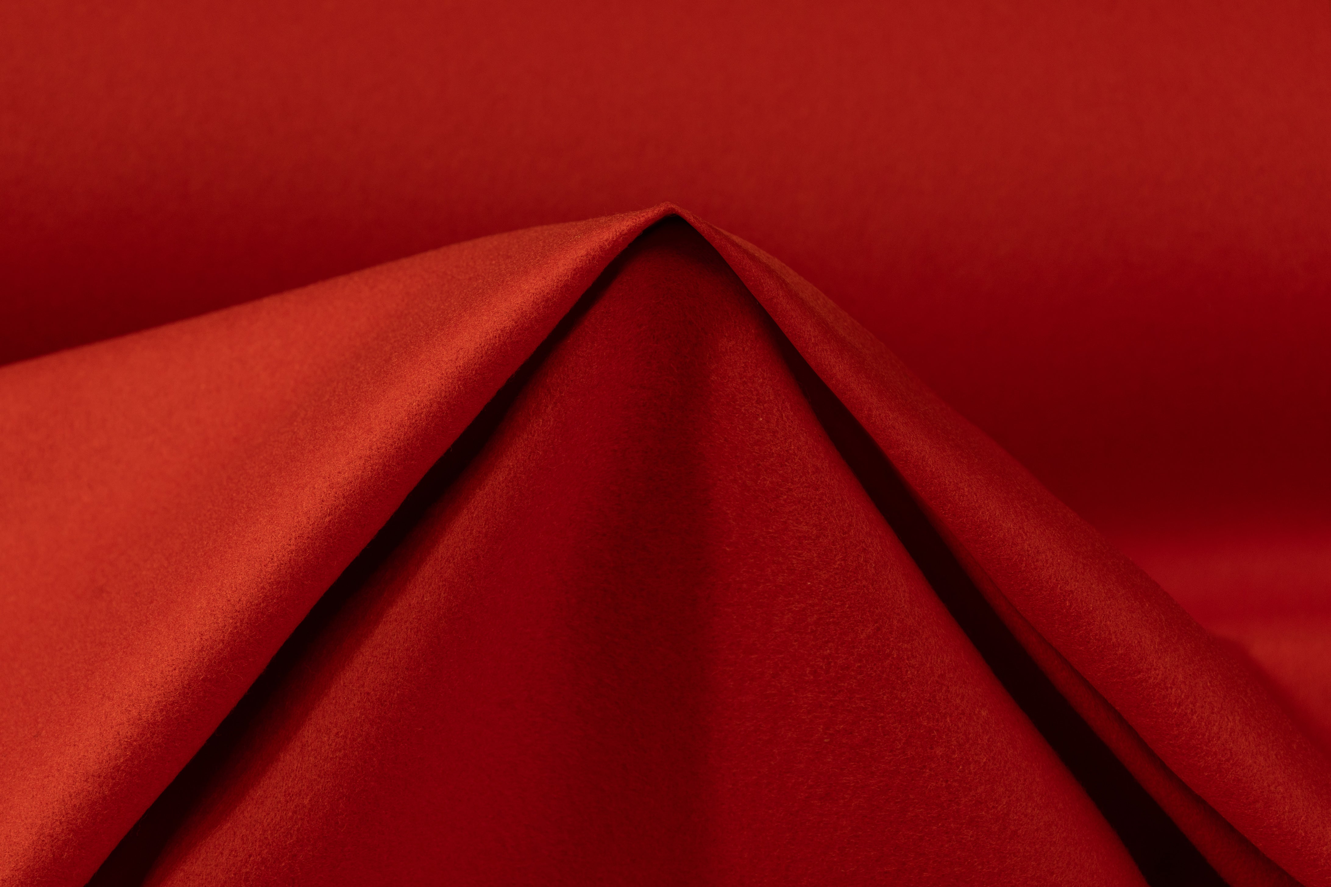 Double Faced Wool Melton Coating - Blood Orange