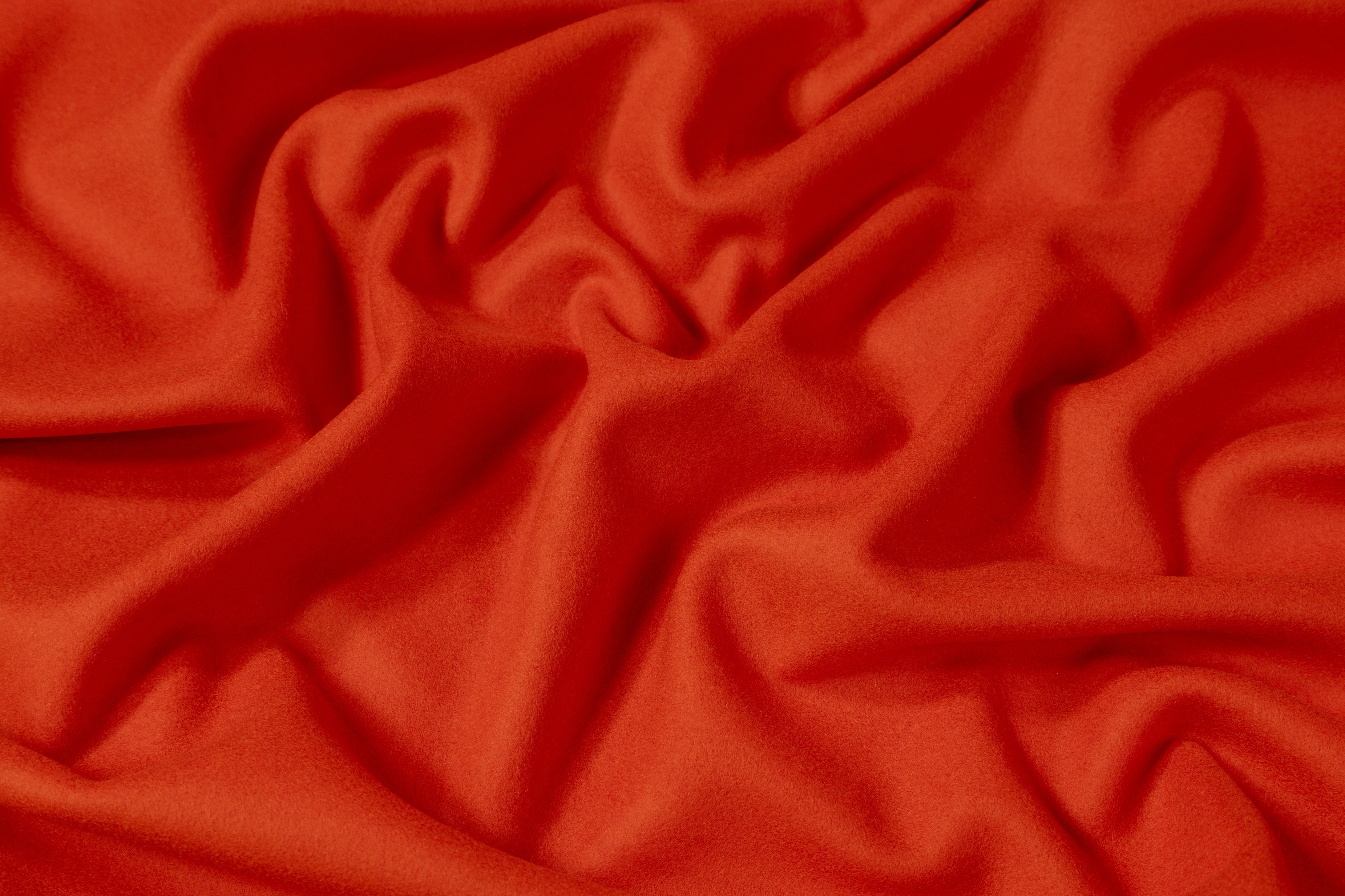 Wool Melton Coating - Orange
