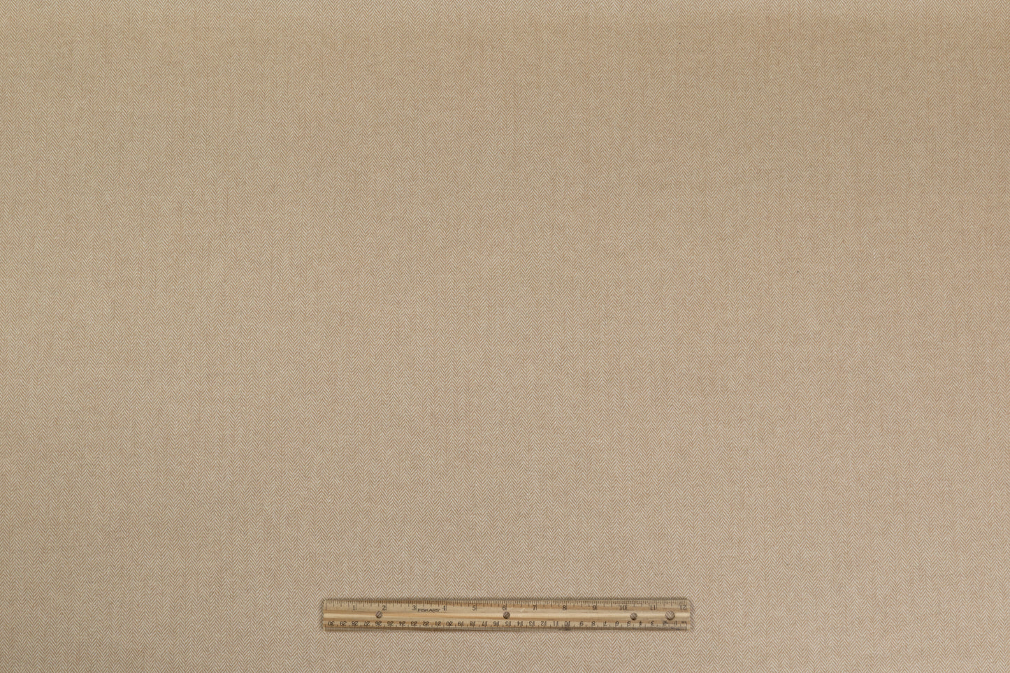 Italian Herringbone Wool Cashmere Blend - Beige
