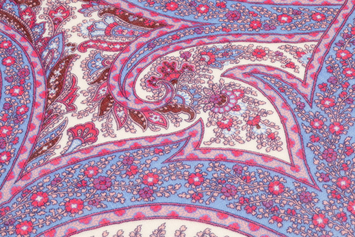 Emanuel Ungaro - Italian Silk and Wool Gauze - Blue / Pink