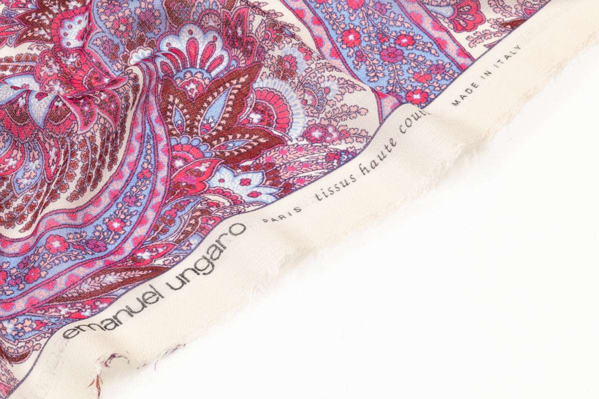 Emanuel Ungaro - Italian Silk and Wool Gauze - Blue / Pink