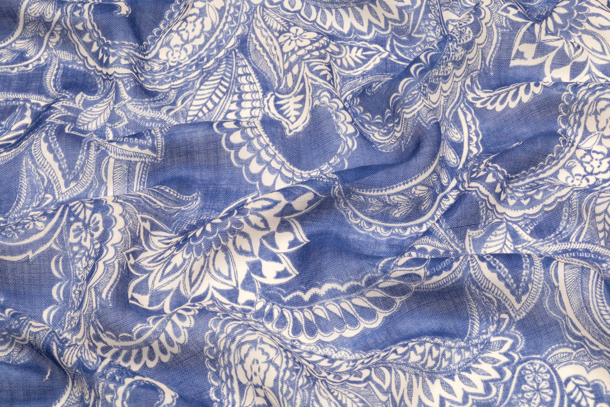 Emanuel Ungaro - Italian Silk and Wool Gauze - Blue