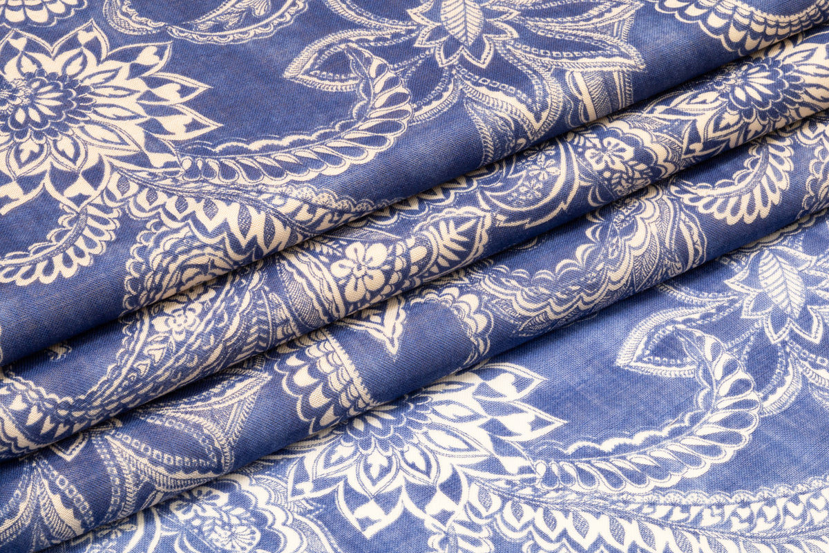 Emanuel Ungaro - Italian Silk and Wool Gauze - Blue